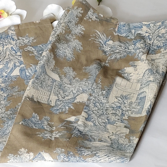 The Picket Fence Boutique Etoile Golden brown blue cream print pants sz S - Picture 2 of 5